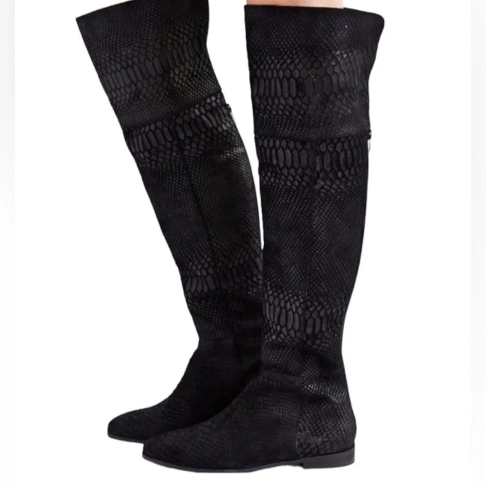 Seychelles Victory Croc Embossed Suede Leather Boots‎ Size 6